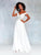 Clarisse - 3774 Lace Appliqued Corset Lace-Up Back Chiffon Prom Gown In White