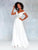 Clarisse - 3774 Lace Appliqued Corset Lace-Up Back Chiffon Prom Gown In White