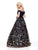 Clarisse - 3803 Floral Embroidered Off-Shoulder A-Line Gown In Black
