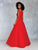Clarisse - 3838 Off-Shoulder Lace A-Line Gown In Red