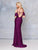Clarisse - 3846 Fitted Jersey Evening Gown with Slit In Purple