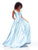 Clarisse - 3741 V Neck Corset Lace Up Back Satin Prom Dress In Blue