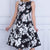 Adrianna Papell - AP1E202723 Floral Bateau Cocktail Dress In Black and White