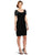 Adrianna Papell - 81870790 Short Sleeve Illusion Scoop Ruched Dress in Black