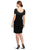 Adrianna Papell - 81870790 Short Sleeve Illusion Scoop Ruched Dress in Black