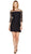 Adrianna Papell - AP1D100545 Lace Quarter Length Sleeve Sheath Dress In Black and Blue