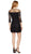 Adrianna Papell - AP1D100545 Lace Quarter Length Sleeve Sheath Dress In Black and Blue