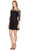Adrianna Papell - AP1D100545 Lace Quarter Length Sleeve Sheath Dress In Black and Blue