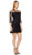 Adrianna Papell - AP1D100545 Lace Quarter Length Sleeve Sheath Dress In Black and Blue