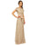 Adrianna Papell - 81930320 Bateau Embroidered Mesh Dress in Rose Gold