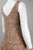 Adrianna Papell - 41899240 Geometric Beaded V-Neck Sheath Dress in Neutral