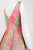 Adrianna Papell - 41926670 Metallic Jacquard Pleated Tea Length Dress in Pink and Multi-Color