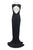 Adrianna Papell - 91872220 Embellished Bateau Ruched Chiffon Dress in Blue and Black