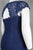 Adrianna Papell - Scallop Scoop Neck Lace Gown  91898091 in Blue