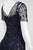Adrianna Papell - 91918840 Beaded Illusion V-neck Sheath Dress in Blue