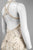 Adrianna Papell - 92868320 Sequin Embellished Halter Neck Gown in White and Gold