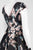 Adrianna Papell - AP1D100550 Faille Floral A-Line Dress in Black and Multi-Color