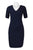 Adrianna Papell - AP1D100811 Short Sleeve V-neck Sheath Dress In Blue