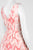 Adrianna Papell - AP1D100814 Jacquard Printed V-neck A-line Dress in Red and Multi-Color