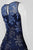 Adrianna Papell - AP1D100846 Embroidered Illusion Bateau A-line Dress in Blue and Multi-Color