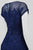 Adrianna Papell - Lattice Illusion Floral Lace Dress in Blue