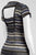 Adrianna Papell - AP1D101468 Stripe Patterned Sheath Dress With Cutout In Blue and Black