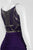 Adrianna Papell - AP1E200204 Embellished V-neck Ruched Sheath Dress in Purple