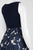 Adrianna Papell - V-Neck A-Line Dress AP1E200719 in Blue and White