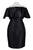 Adrianna Papell - AP1E201683 Off-Shoulder Mikado Sheath Dress In Black