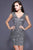 Shail K - 21197 Fitted Sequined Cocktail Dress In Gray