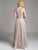 Lara Dresses - Dainty Bateau Illusion A-Line Evening Gown with Faux Pearl Embellishments 332340, Gray