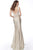 Jovani - 67701 Knotted Ruched Sleeveless Evening Gown In Neutral