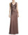 Aidan Mattox - 54474240 V Neck Long Dress  in Brown