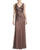 Aidan Mattox - V Neck Long Dress 54474240 in Brown