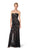 Aidan Mattox - Lace Straight Across Neck Dress 151A12670 in Black and Neutral