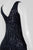 Aidan Mattox - MD1E200115 Beaded Fringe Column Gown in Black