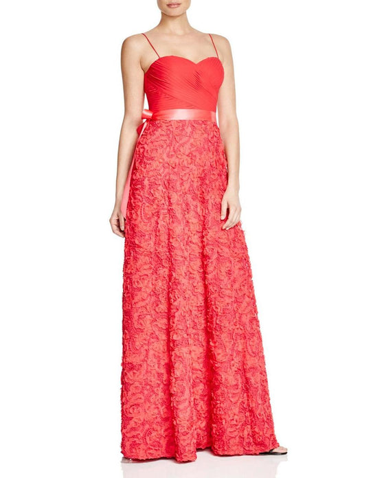 Aidan Mattox - Ruched Long Dress 151A13020 in Red