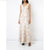 Aidan Mattox - MD1E202493 Floral Metallic Jacquard Deep V-neck Dress In White and Gold