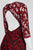 Aidan Mattox - 151A10930 Quarter Sleeve Illusion Contrast Lace Dress in Red