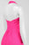 Aidan Mattox - 54469500 Plunging Halter Silk Draping Sheath Gown in Pink