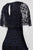 Aidan Mattox  - MD1E201195 Short Flutter Sleeve Adorned Capelet Gown in Blue and Black