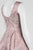 Aidan Mattox - MD1E201386 Bateau Neck Floral Tea-Length Dress in Pink