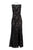 Aidan Mattox - MD1E201455 Illusion V-Neck Floral Lace Evening Gown in Black