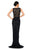 Tadashi Shoji - Lace Bodice Draped Tulle Long Gown In Black and Neutral
