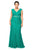 Tadashi Shoji - Jeweled Empire Waist Long Lace Gown In Green