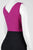 Alex Evenings - 134143 Sleeveless V-Neck Color Block Cocktail Dress in Black and Fuchsia
