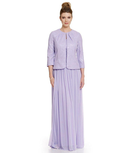 Alex Evenings - Square Neck Dress with Jacket 125744 in Purple