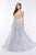 Angela & Alison - Embellished Lace Bodice Sexy Cutout Prom Dress 661147 In Silver