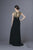 Alyce Paris - 5602 Gilded V-neck Sheath Dress In Black and Gold