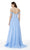 Alyce Paris - 27018 Lace Appliqued Off-Shoulder A-Line Gown in Blue